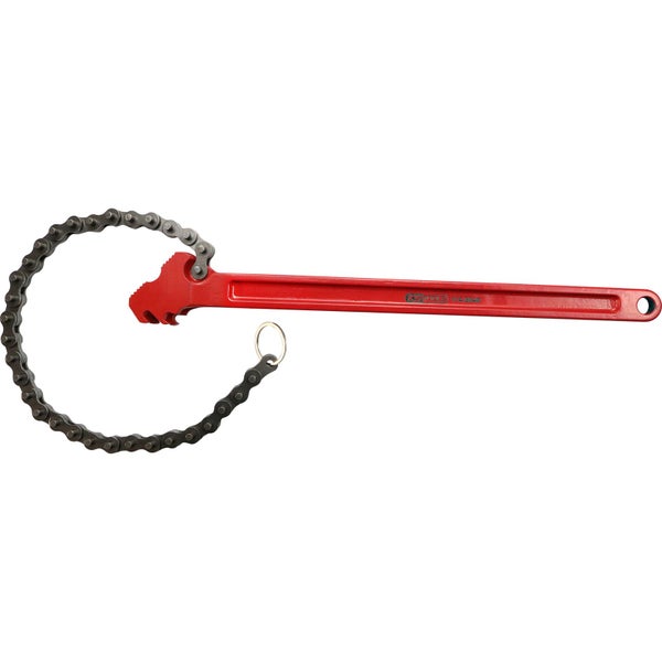 Ketten-Rohrzange mit rotem Griff