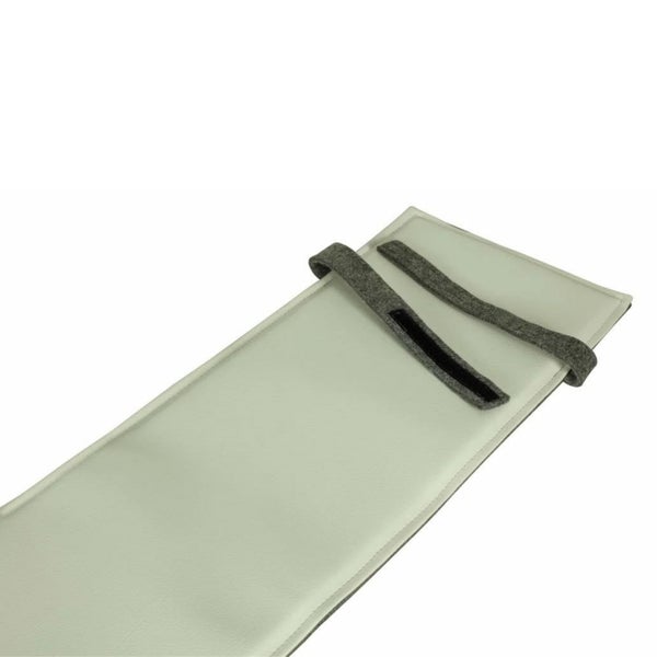 Sensalux gepolsterte Bierbank-Auflagen, 2er Set, Klettverschluss, Kunstleder, Grau - Weiß, 220cm x 25cm