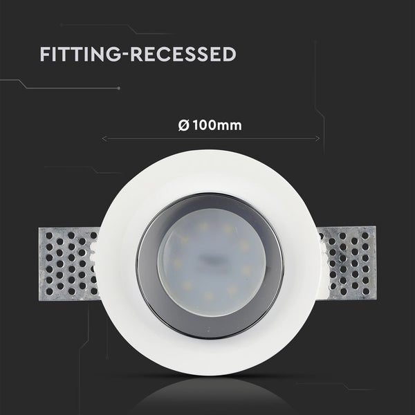 V-TAC VT-866-RD-C - LED-Strahler - Einbaustrahler - GU10 - IP20 - Weiß+Chrom - 5 Jahre - Modell Nr: