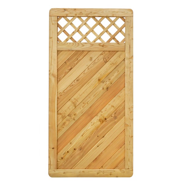 Holzzaun mit diagonaler Füllung und Rankgitter