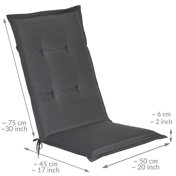 Beautissu Loft HL Hochlehner 120x50x6cm Graphitgrau (6tlg)