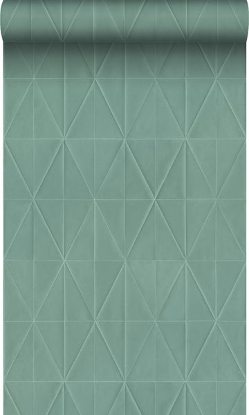 Origin Wallcoverings Tapete Origami-Muster Graugrün - 53 cm x 10.05 m - 347858
