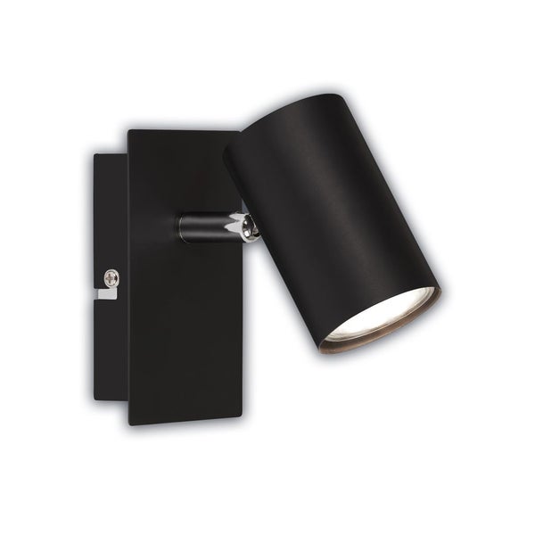 Schwarze Wandleuchte mit verstellbarem Spot