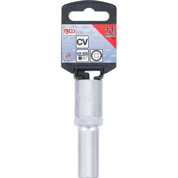 BGS Steckschlüssel-Einsatz Zwölfkant tief Antrieb Innenvierkant 12,5 mm (1/2) SW 11 mm - 9357