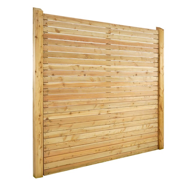 Holzsichtschutzelement mit horizontalen Lamellen