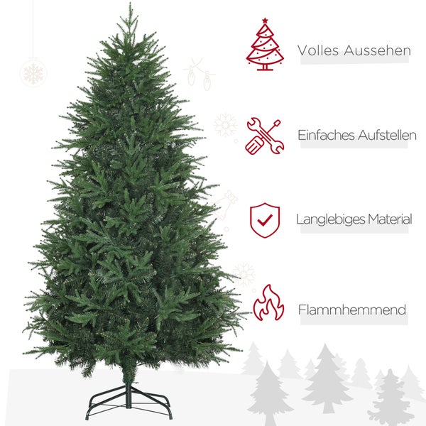 HOMCOM Weihnachtsbaum, 114L x 114B x 180H cm, PVC, Grün