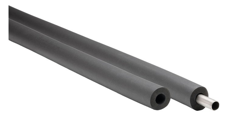 Rohrisolierung, Rohrdämmung - 2m, flexibler Dämmstoff aus geschlossenzelligem Schaum, schwarz - 54 x 10 mm