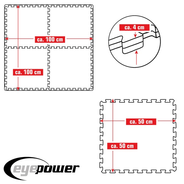 Abmessungen der Puzzlespielmatte