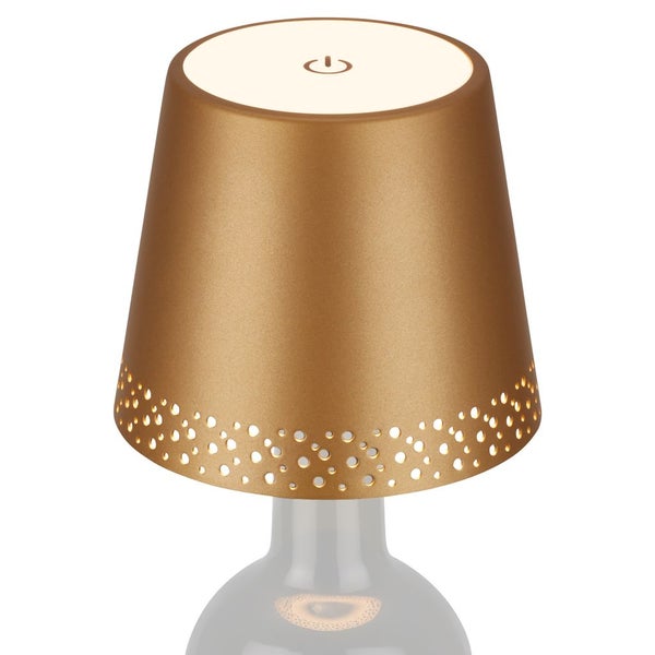 LED Akku-Flaschenlicht, gold-matt,1xLED-Modul/2,6W