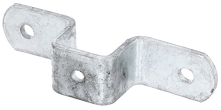 Verzinkter S-Haken oder Montagebügel aus Stahl mit drei Montagelöchern