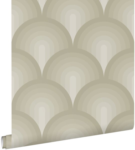 ESTAhome Tapete 3D Muster Olivgrün - 50 x 900 cm - 131120