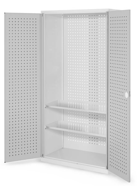 Kappes ®RasterPlan Werkzeugschrank 1950x1000m Modell 5 Tiefe 500mm Lochplattentüren lichtgrau