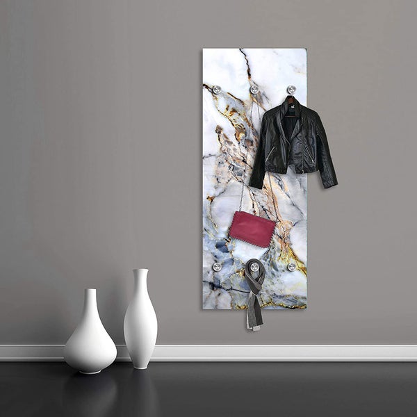Designer-Garderobe | Wandgarderobe | Flurgarderobe | Garderobenhaken | Garderobenpaneel | Kleiderständer | Kleiderablage | Marmor | Betonoptik | Garderobenständer, WR0224 Größe :50x120 cm
