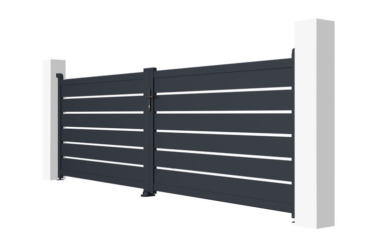 VOGEL 400B120 Flügeltor-Paket + VOGEL 100P120 graues Tor