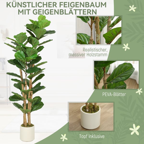 Künstlicher Feigenbaum mit Geigenblätter in einem Topf