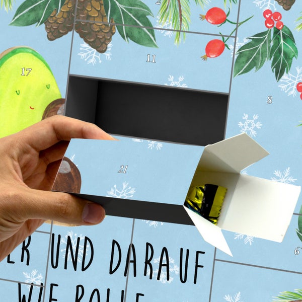Mr. & Mrs. Panda Befüllbarer Adventskalender Avocado Schwangerschaft - Blau Pastell