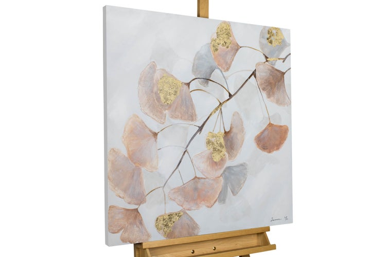 Handgemaltes Gemälde Acrylfarbe 80x80cm Beige