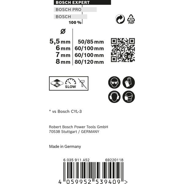 Bosch Expert MultiConstruction CYL-9 Bohrer-Set 5,5/6/7/8 mm 4tlg. - 2608900650