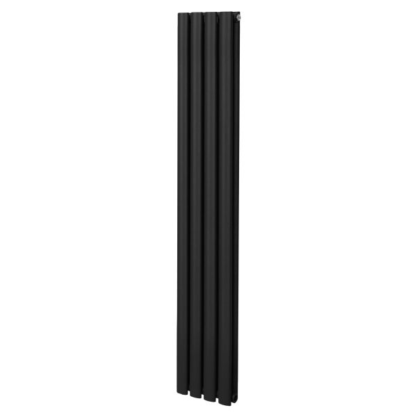 Oval Röhrenheizkörper - 1600mm x 240mm - Schwarz