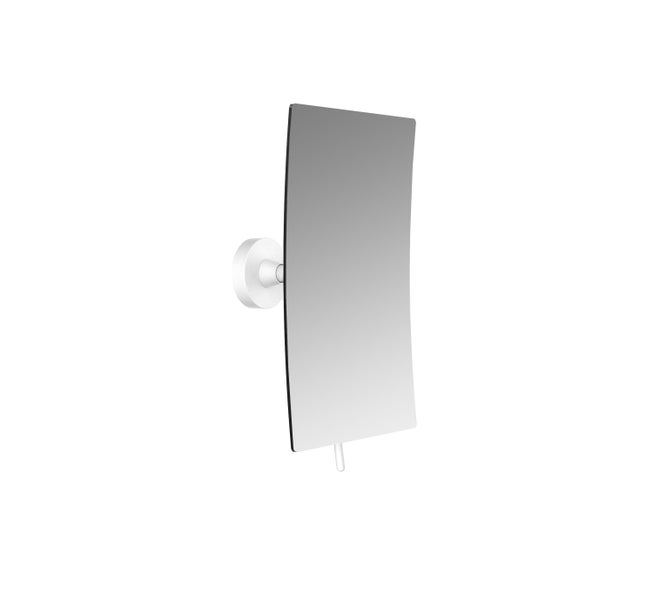 Calmwaters Rasierspiegel/Kosmetikspiegel Wandspiegel, 3-fache Vergrößerung, weiß, eckig, einseitig, Kristallglas, Metallhalterung, 132x208 mm, 80BS6243