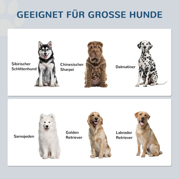 PawHut Hundenapf, Hunde Futterstation mit Stauraum, Wassernapf, Napfständer mit 2 L Edelstahlschüsseln, Hundenapfständer, Fressnapf für Große Hunde, Weiß