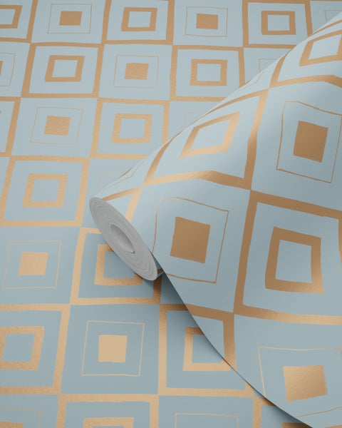 Tapetenrolle mit geometrischem Quadratmuster