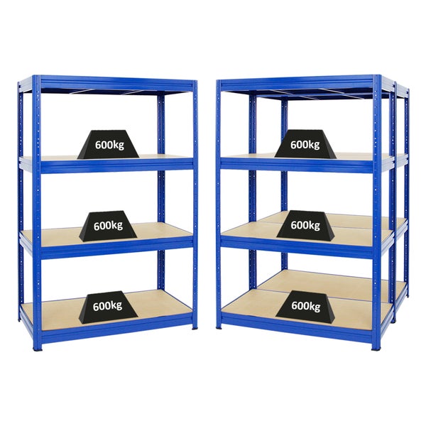 PROREGAL Mega Deal 3x Schwerlastregal Dino HxBxT 180 x 120 x 60 cm Fachlast 600 kg Blau