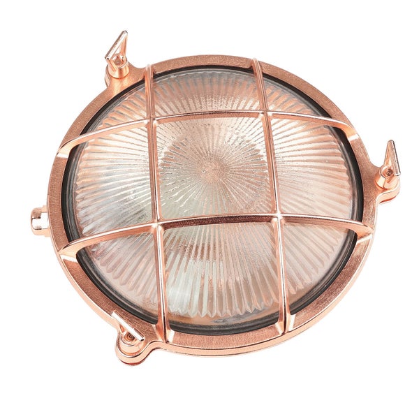 Runde Wandleuchte mit Schutzgitter