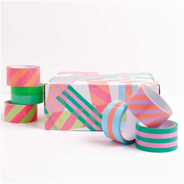 Paketklebeband Neon, Pink / Orange, 5 cm x 32 m