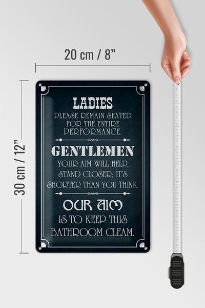 Blechschild Spruch 20x30cm Ladies Gentlemen Badezimmer