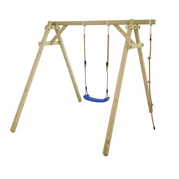WICKEY Kinderschaukel Schaukelgestell Smart Move Schaukel, Schaukelgerüst, Doppelschaukel, Holzschaukel - blau