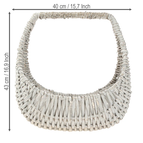 Geflochtener Korb mit Griff, Abmessungen 40 cm x 43 cm