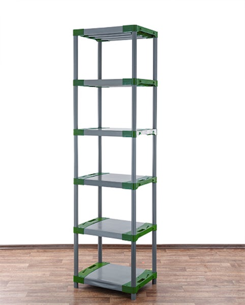 PROREGAL Kunststoffregal Big Grey Bear Extra-Tall HxBxT 220 x 70 x 46 cm Fachlast 160 kg Grau/Grün