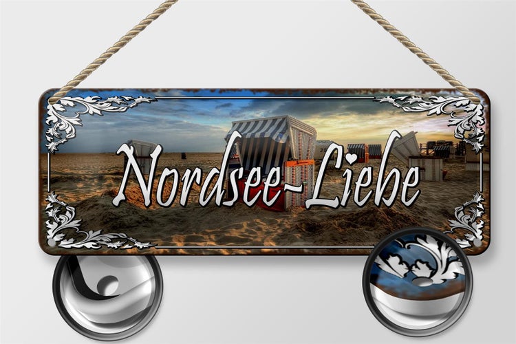 Blechschild Spruch 27x10cm Nordsee - Liebe Dekoration