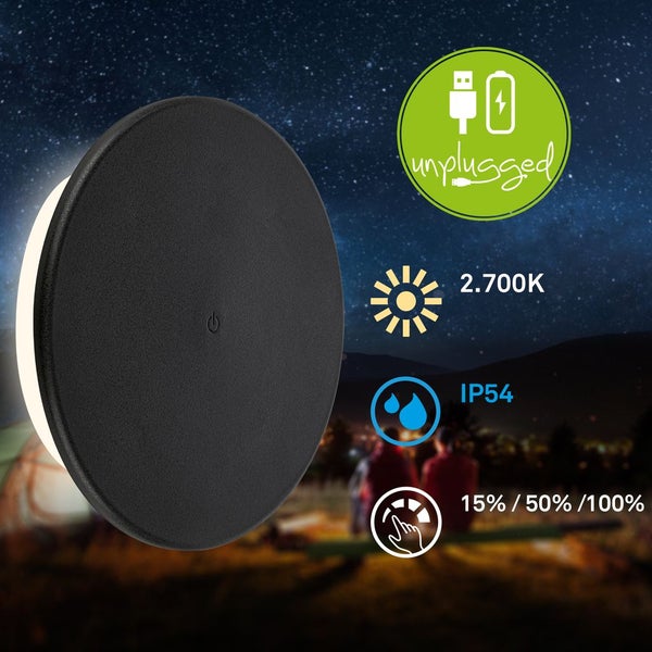 LED Wandleuchte Aussen Wandlampe Aussenleuchte Akku Dimmbar Touch IP54