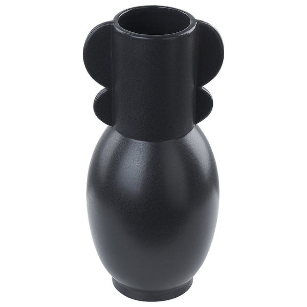 Dekorative schwarze Vase mit Henkeln