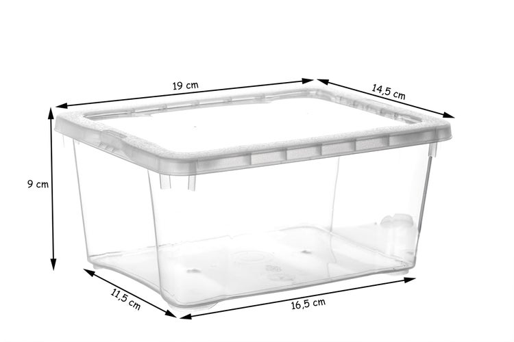 BigDean 12er Set Aufbewahrungsboxen mit Deckel 1,7L klein - belüftete & stapelbare Klarsichtboxen transparent - aus PP-Kunststoff - Organizer Box Aufbewahrung Ordnungsbox 19x14,5x9cm