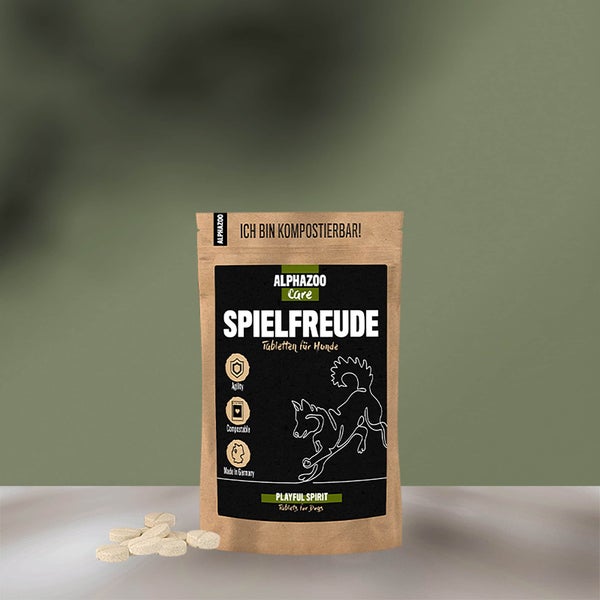 ALPHAZOO Spielfreude Tabletten 75g für Hunde I Bewegungsfreude und Agility Tabs