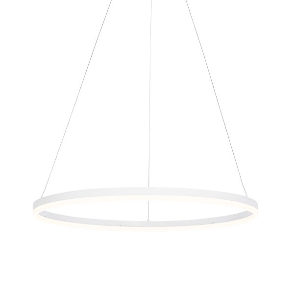 Design-Hängelampe weiß 80 cm inkl. LED 3-stufig dimmbar - Anello