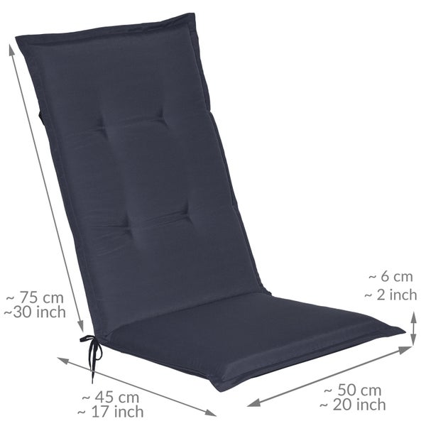 Beautissu Loft HL Hochlehner 120x50x6cm Dunkelblau (6tlg)