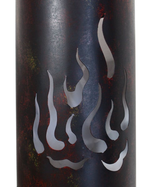 FRANK FLECHTWAREN | Windlicht-Säule Flammen, 2er Set, METALL, Ø 18 x 80 cm, Ø 20 x 99 cm, Kerzenhalter Ø 12 cm, ohne Kerzen