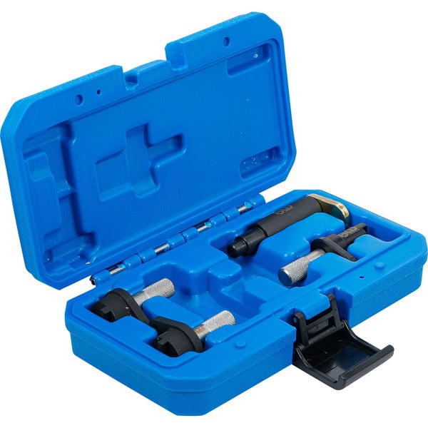 Werkzeugsatz zur Arretierung in einem blauen Werkzeugkasten