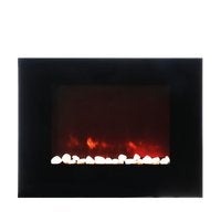 Dekorativer elektrischer Wandkamin mit simulierten Flammen und Kieselsteinen