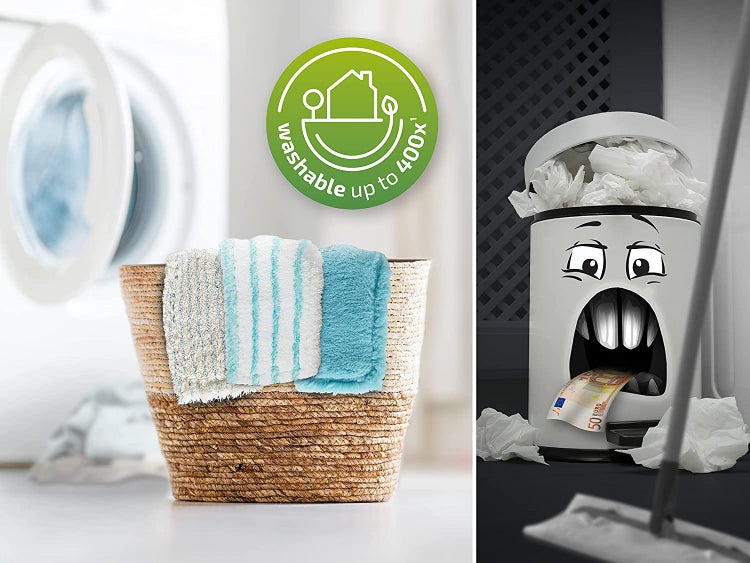 Leifheit 3er Set Wischbezug Profi XL micro duo, super soft & static plus, verschiedene Ersatzbezüge für alle Bodenarten, Wischüberzug für Parkett, Laminat, Fliesen und zum trockenen Staubwischen