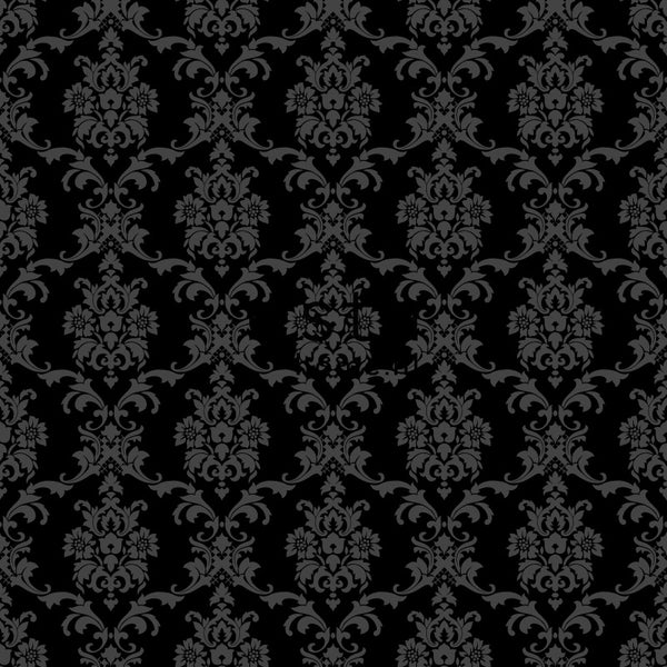 Dunkles Tapetenmuster mit floralen Ornamenten