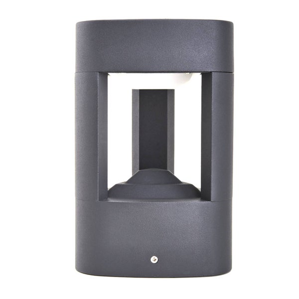 Moderne LED-Außenwandleuchte in Anthrazit mit rechteckigem Rahmen und integrierter Lichtquelle.