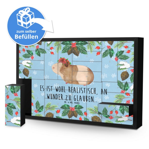 Mr. & Mrs. Panda Befüllbarer Adventskalender Meerschweinchen Weisheit - Blau Pastell