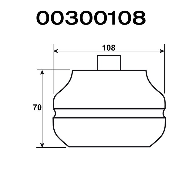 Technische Zeichnung eines Faltenbalgs mit den Maßen 70 und 108.