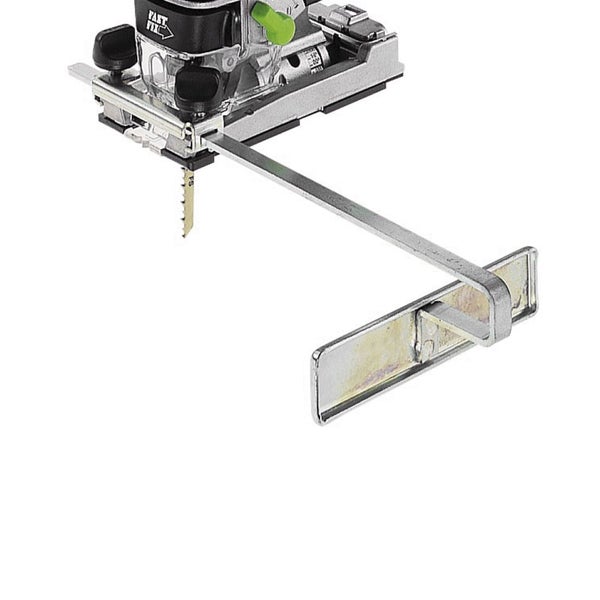 Festool Bandschleifer im Systainer mit Zubehör wie Schleifband, Staubfangbeutel und Anschlagteilen.