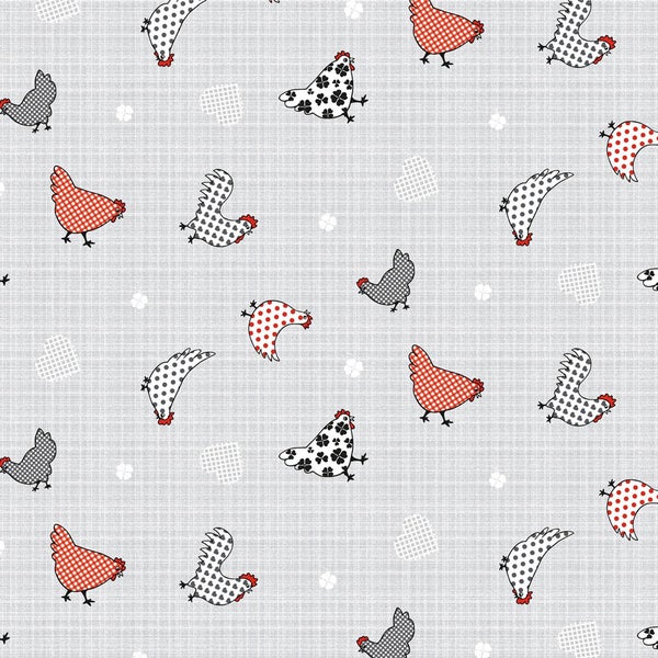 Hühner aus PVC-Wachstuch – 140 x 200 cm